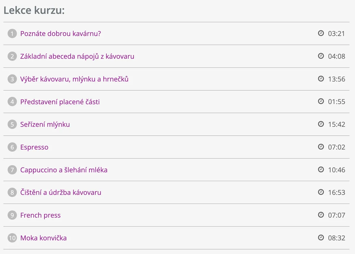 Ukázka z lekcí online Kurzu přípravy kávy Gorana Joziće