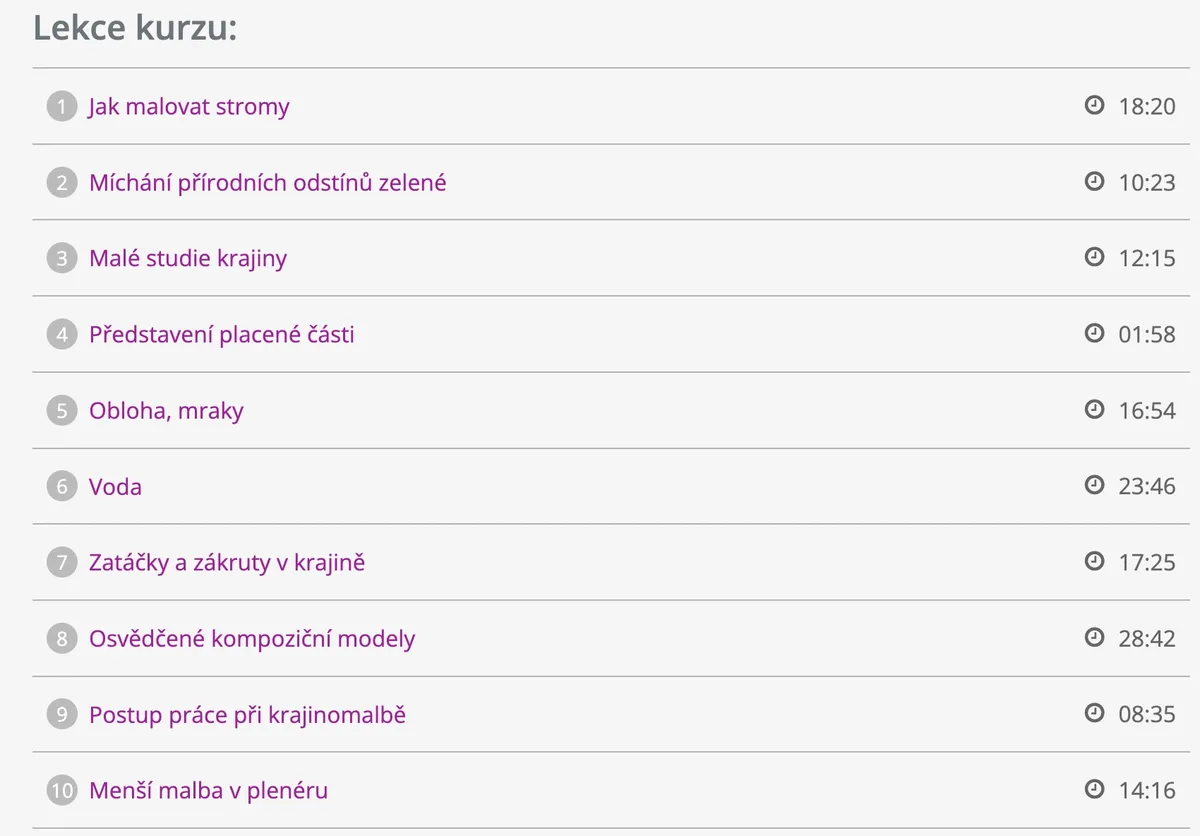 Ukázka z lekcí kurzu Krajinomalba od A do Z od Hany Dankové