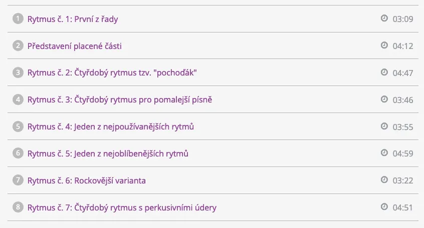 Akordy a doprovodné rytmy v kurzu 13 kytarových rytmů