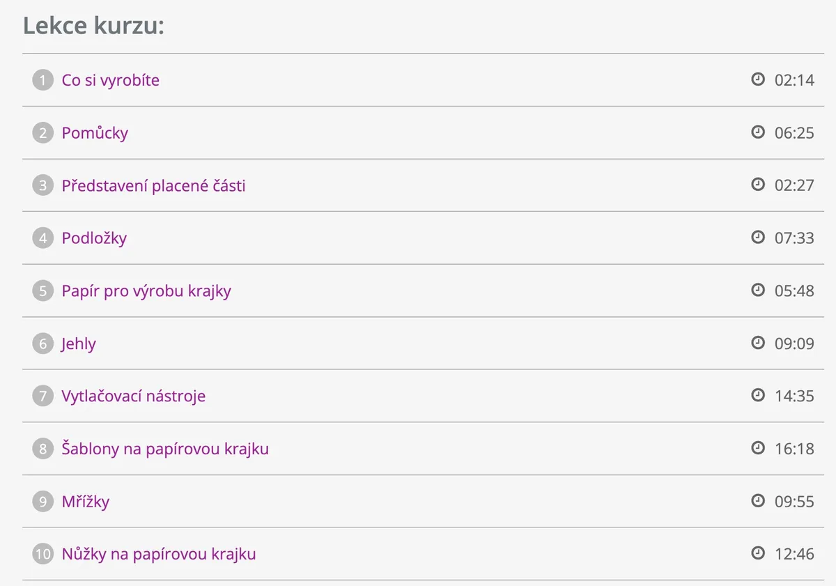 Detail práce na papírové krajce v online kurzu Ilony Kunstové