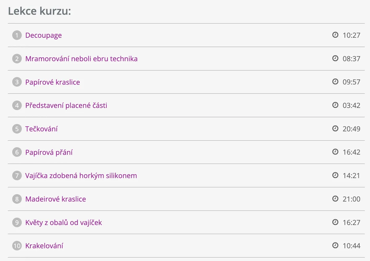 Ukázka z lekcí kurzu Velký kurz velikonočního tvoření