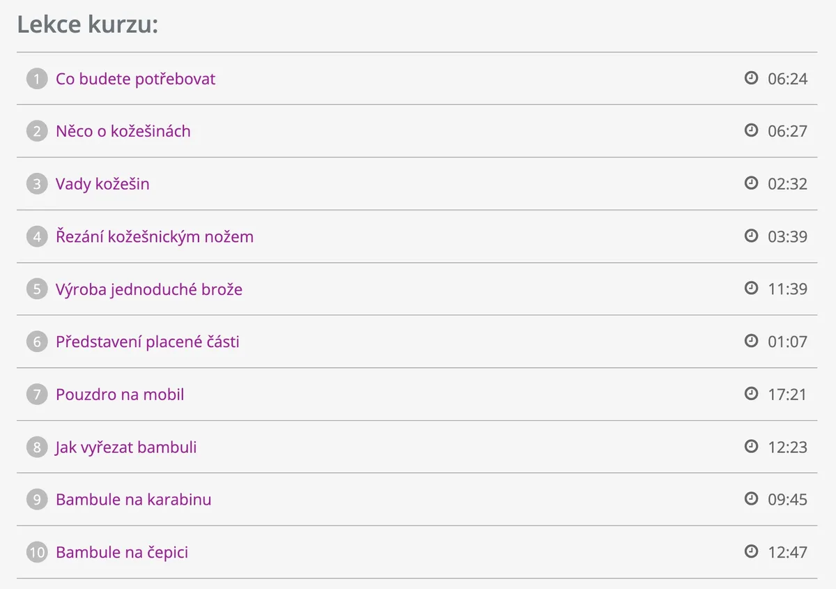 Ukázka z videolekcí kurzu Ozdoby z kožešin