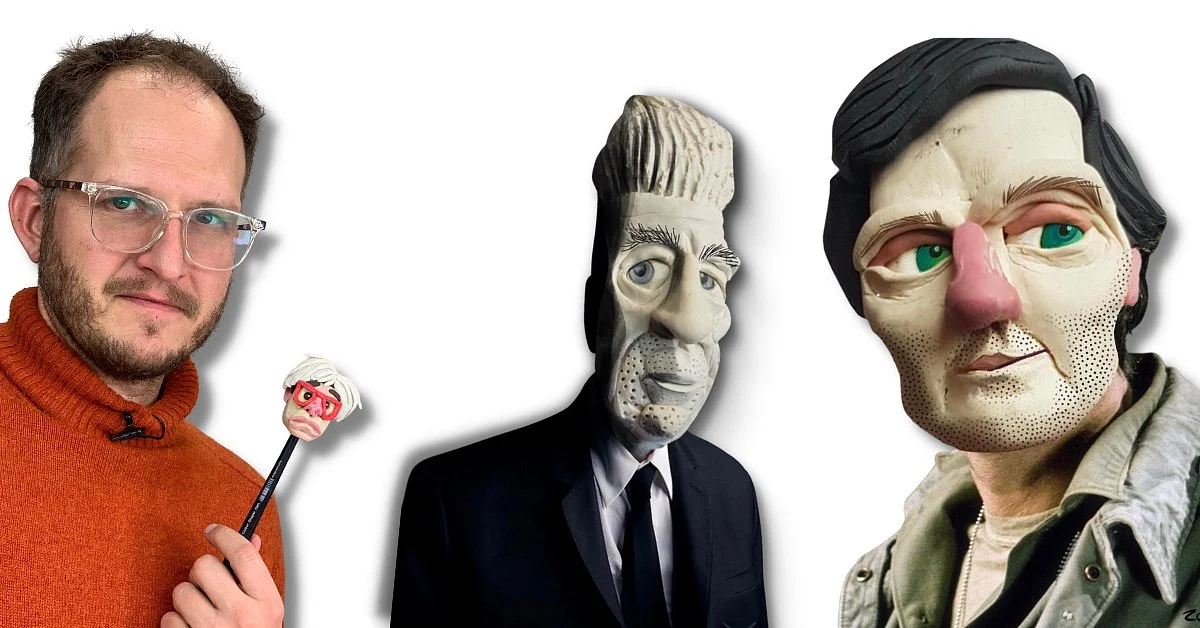 Sošky karikatur Jeana-Michela Basquiata a Andyho Warhola z online kurzu Modelování karikatur