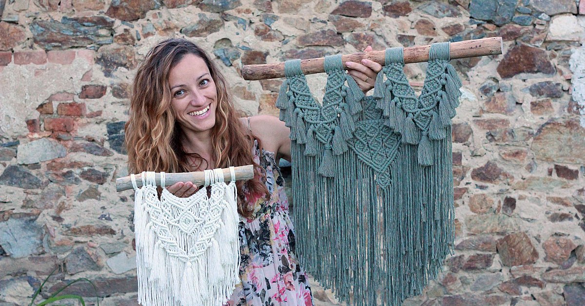 Macramé výrobky z online kurzu Moderní macramé pro začátečníky od Moniky Klementové