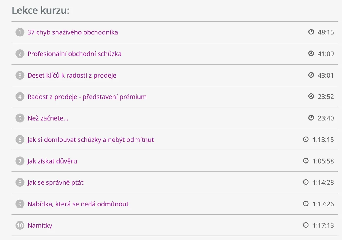 Ukázka z lekcí kurzu Radost z prodeje na PC, mobilu i tabletu