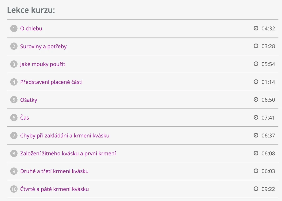 Ukázka z lekcí kurzu Pečení kvasového chleba od Pavly Machové