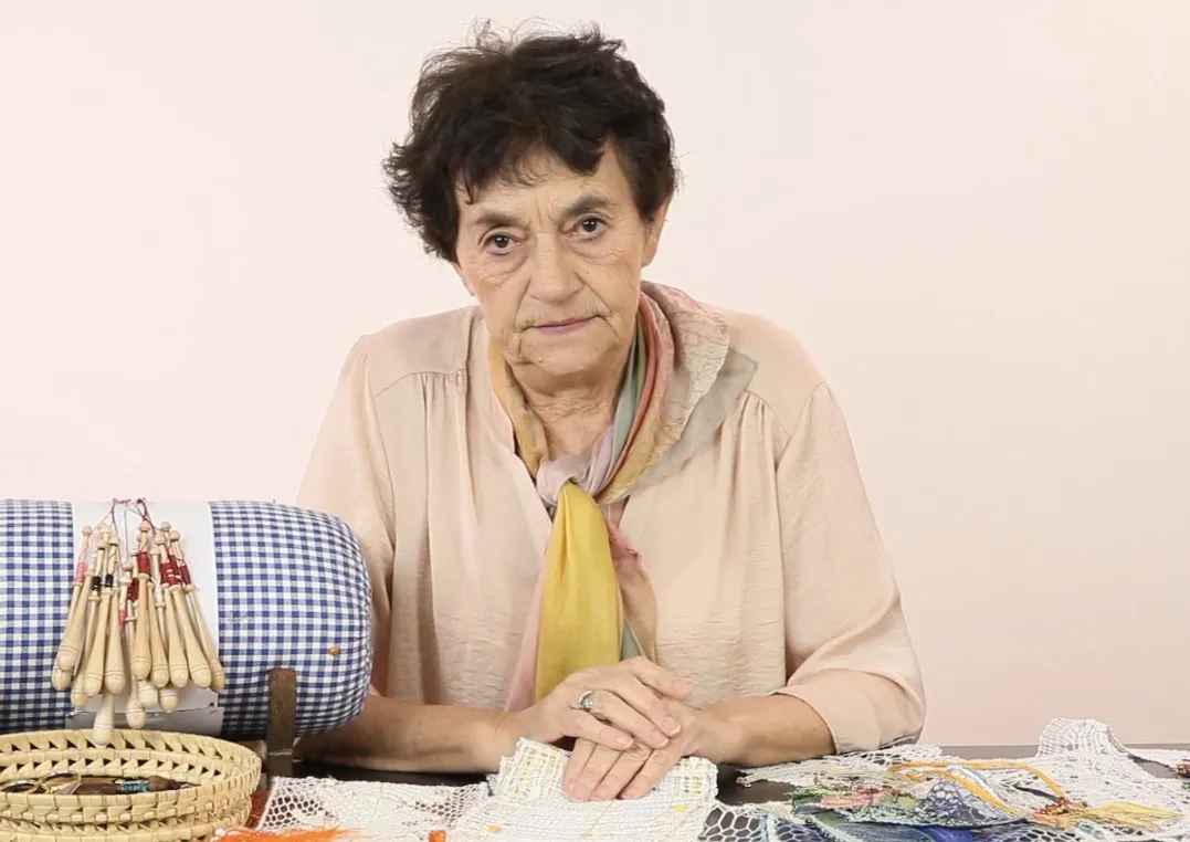 Ukázka paličkované krajky z pokročilého kurzu Ivy Proškové