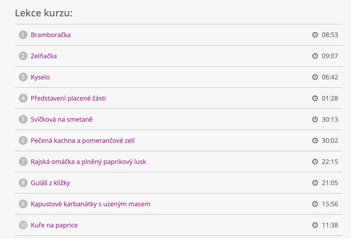 Detail přípravy tradičního českého jídla v online kurzu Radka Pálky