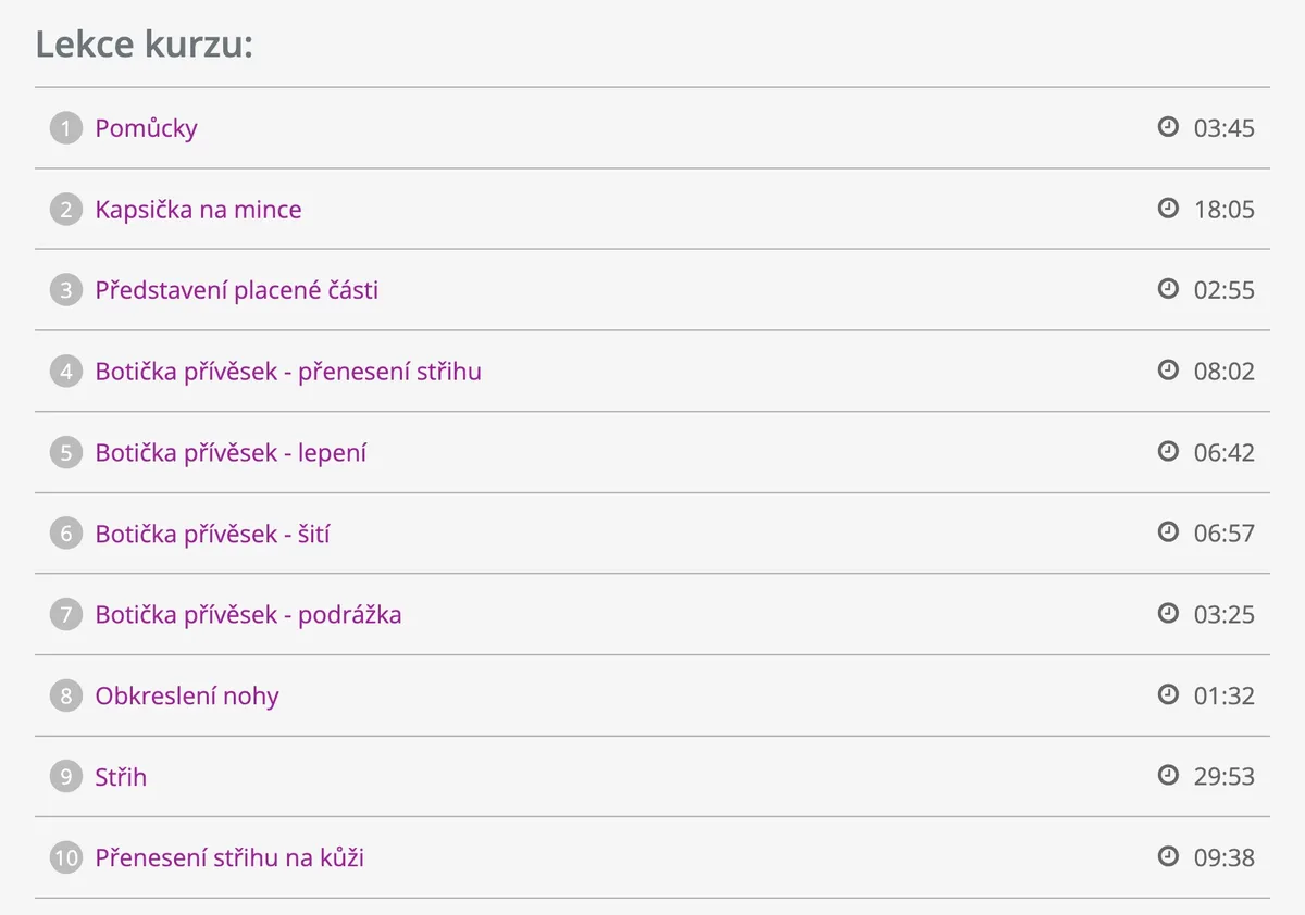 Detail práce s kůží při šití pantoflí v kurzu Veroniky Mocové
